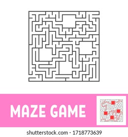 Abstact labyrinth. Educational game for kids. Puzzle for children. Maze conundrum. Find the right path. Vector illustration.