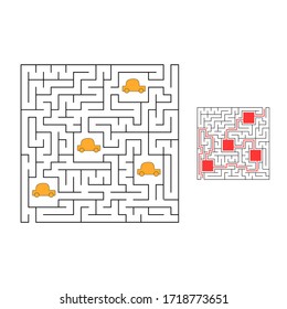 Abstact labyrinth. Educational game for kids. Puzzle for children. Maze conundrum. Find the right path. Vector illustration.