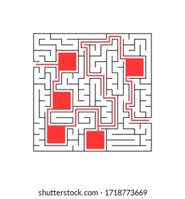 Abstact labyrinth. Educational game for kids. Puzzle for children. Maze conundrum. Find the right path. Vector illustration.