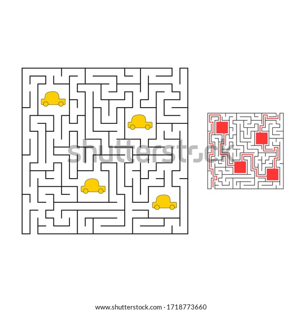 Abstact labyrinth. Educational game for\
kids. Puzzle for children. Maze conundrum. Find the right path.\
Vector illustration.