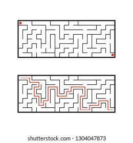 Abstact labyrinth. Game for kids. Puzzle for children. Maze conundrum. Vector illustration