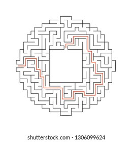Abstact labyrinth. Game for kids. Puzzle for children. Maze conundrum. Vector illustration.