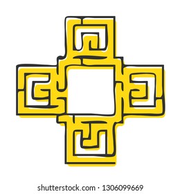 Abstact labyrinth. Game for kids. Puzzle for children. Maze conundrum. Color vector illustration