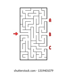 Abstact labyrinth. Game for kids. Puzzle for children. Maze conundrum. Vector illustration,