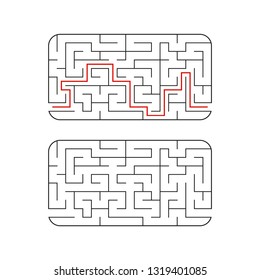 Abstact labyrinth. Game for kids. Puzzle for children. Maze conundrum. Vector illustration,
