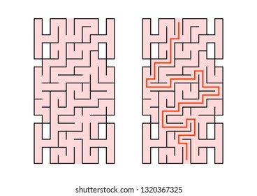 Abstact labyrinth. Game for kids. Puzzle for children. Maze conundrum. Color vector illustration
