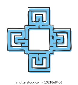 Abstact labyrinth. Game for kids. Puzzle for children. Maze conundrum. Color vector illustration