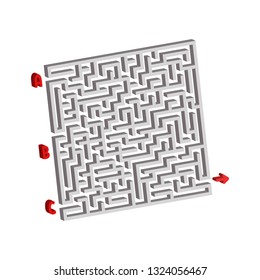 Abstact labyrinth. Game for kids. Puzzle for children. Maze conundrum. Vector illustration.