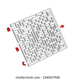 Abstact labyrinth. Game for kids. Puzzle for children. Maze conundrum. Vector illustration.