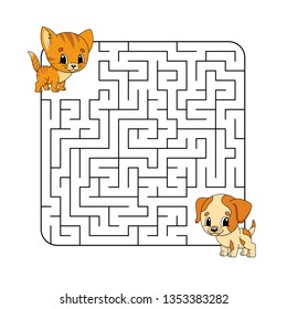 Abstact labyrinth. Game for kids. Puzzle for children. Maze conundrum. Vector illustration