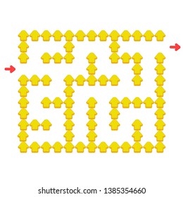 Abstact labyrinth. Game for kids. Puzzle for children. Maze conundrum. Find the right path. Color vector illustration.