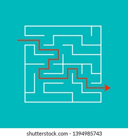 Abstact labyrinth. Game for kids. Puzzle for children. Maze conundrum. Find the right path. Color vector illustration.