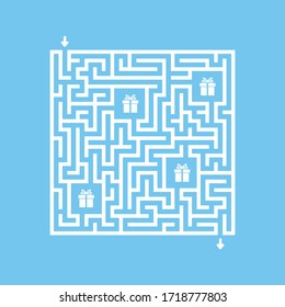 Abstact labyrinth. Game for kids. Puzzle for children. Maze conundrum. Find the right path. Color vector illustration.