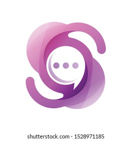 abstact logo chat icon design vector