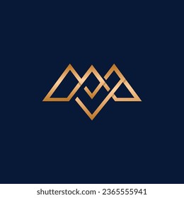 Abstact and Luxury Letter M logo design with minimalist line. 