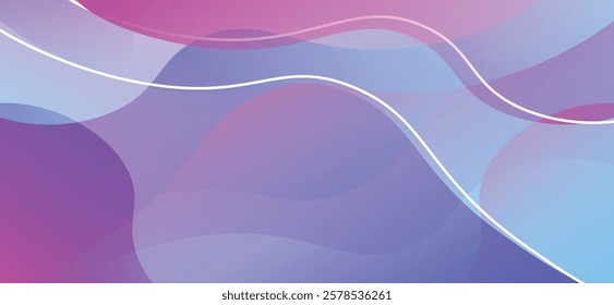 Abstact Modern Gradient Purple And Blue Background Vector Illustration, Futuristic Color Design Geometric Wave Shape