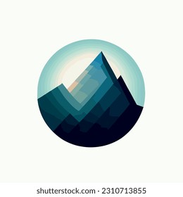 Abstact Mountain Logo Design, Colorful Landscape, Landscape Mature Silhouette Element