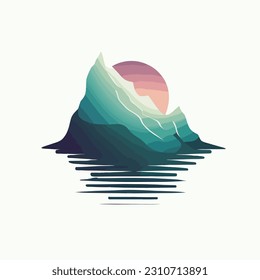 Abstact Mountain Logo Design, Colorful Landscape, Landscape Mature Silhouette Element