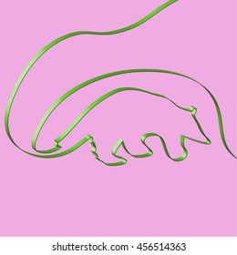 Abstact ribbon forms an anteater, vector illustration