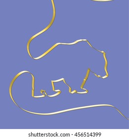 Abstact ribbon forms a bear, vector illustration