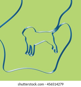 Abstact ribbon forms a dog, vector illustration