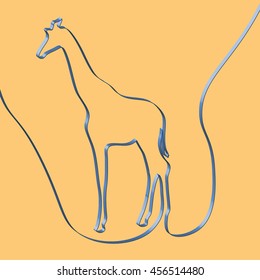 Abstact ribbon forms a giraffe, vector illustration