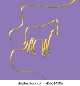 Abstact ribbon forms a horse, vector illustration
