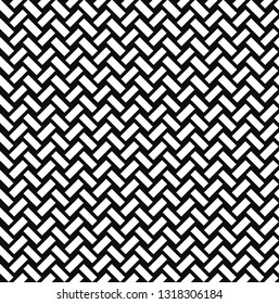 Abstact seamless pattern. Brick ornament. Diagonal line texture. Black and white textured architectural background.