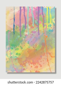 Abstacto Diseño de primavera. Impresión de arte de pared boho en formas modernas, textura de trazo de pincel salpicado