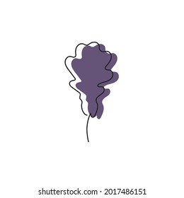 Abstact stylized violet autumn Oak Leaf