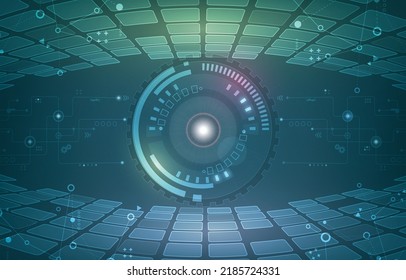 Abstact technolog vector circle eye concept.computer security.cyber protection