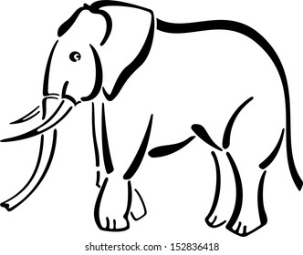 Abstact vector picture of black elephant
