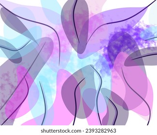Líneas onduladas abstractas en el fondo Hermosa acuarela interminable estilo de hoja vectorial sin penumbras
