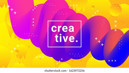 Abstact yellow background with fluid violet shape.
