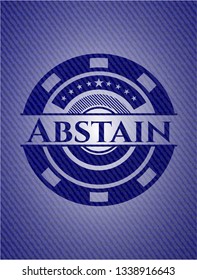 Abstain emblem with denim texture