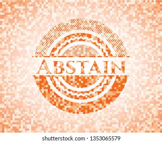 Abstain orange mosaic emblem with background