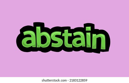 ABSTAIN schreibt Vektordesign auf rosafarbenem Hintergrund