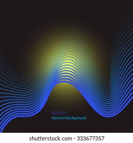 Abstarct Blue Waves line with Yellow Gradient