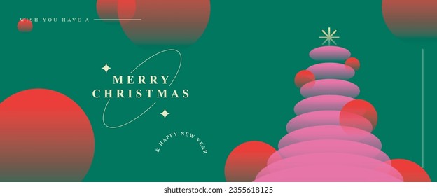 a abstarct christmas tree in modern futurist and minimalist banner and social media template concept 