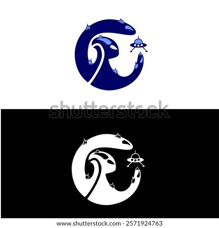 Abstarct circle Alien ufo logo design vector icon
