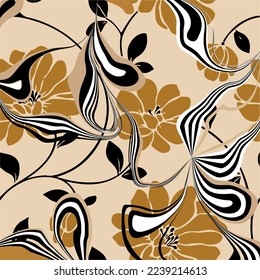 Abstarct decorative floral pattern. Vector Illustration.