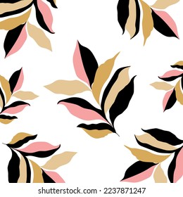Abstarct decorative leaves pattern. Vector Illustration.
