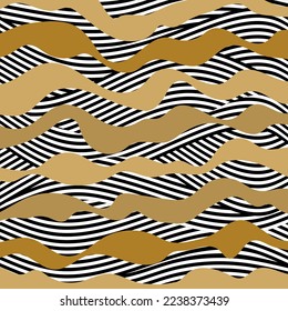 Abstarct decorative wavy pattern. Vector Illustration.