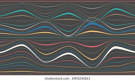 Abstarct distort chaotic line wavy background.