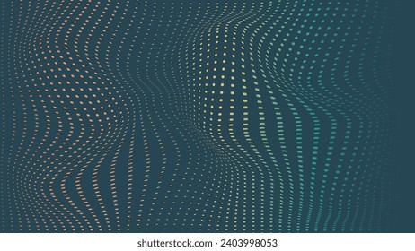 Abstarct dotted wavy chaotic line background.