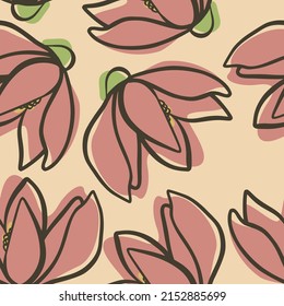 Abstarct Floral Flower Seamless Pattern Background