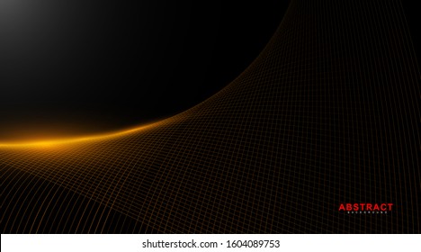 abstarct geometric background. Glowing line wave on dark. New texture for your design.