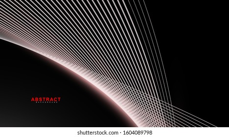 abstarct geometric background. Glowing line wave on dark. New texture for your design.