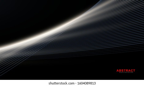 abstarct geometric background. Glowing line wave on dark. New texture for your design.
