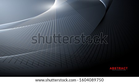 abstarct geometric background. Glowing line wave on dark. New texture for your design.
